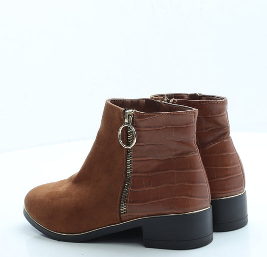 Primark Womens Brown Suede Chelsea Boot UK 4 37