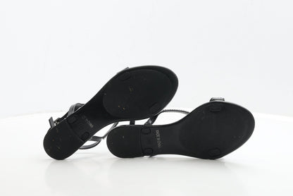 Preworn Womens Black Rubber Strappy Sandal UK 5 38