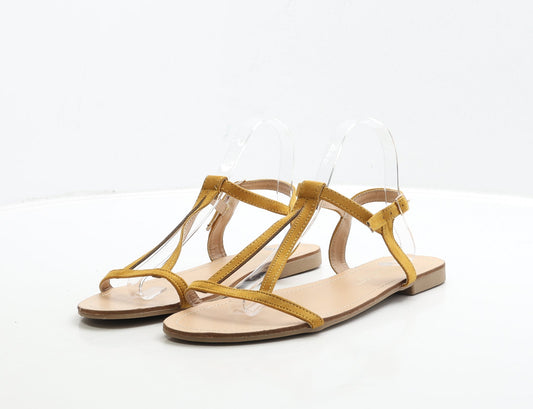 George Womens Yellow Suede Strappy Sandal UK 8 42