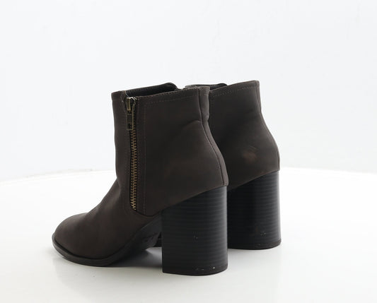 Primark Womens Brown Leather Bootie Boot UK 5 38