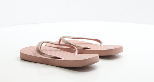 F&F Womens Pink Rubber Thong Sandal UK 5 38
