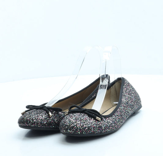 George Womens Black Polyester Ballet Flat UK 4 37