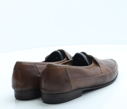 Preworn Mens Brown Leather Slip On Casual UK 8