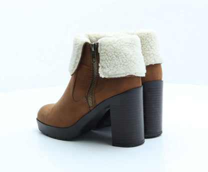 Primark Womens Brown Polyester Bootie Boot UK 3 36