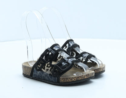 TU Girls Beige Animal Print Synthetic Slider Slipper UK 10