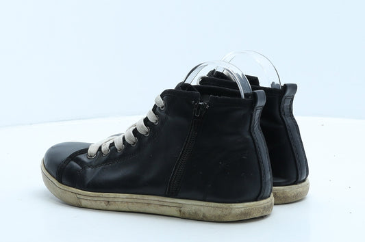 George Womens Black Leather Trainer Boot UK 5 38