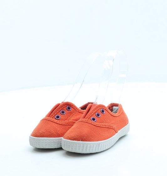 Primark Boys Orange Polyester Slip On Casual UK 4 21