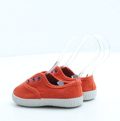 Primark Boys Orange Polyester Slip On Casual UK 4 21