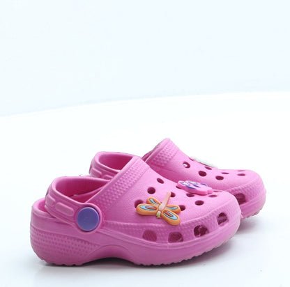 Preworn Girls Pink Rubber Clog Sandal UK 3.5 20