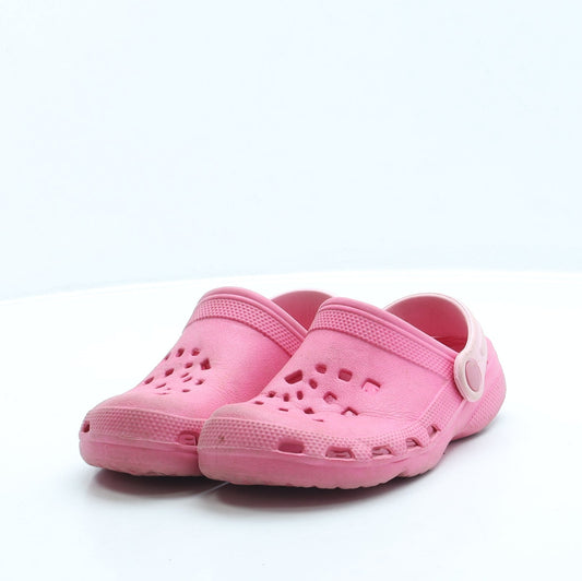 Preworn Girls Pink Rubber Slip On Sandal UK 8 26
