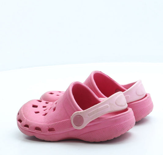 Preworn Girls Pink Rubber Slip On Sandal UK 8 26