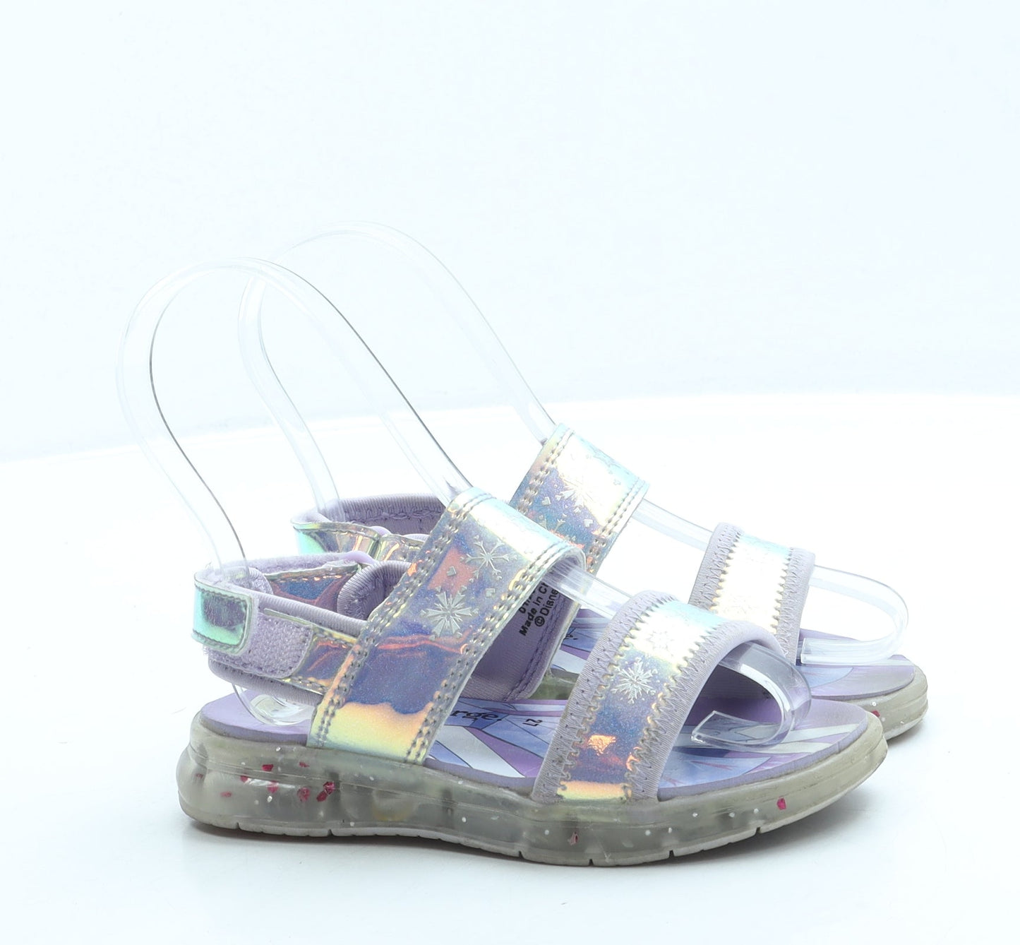 George Girls Purple Leather Strappy Sandal UK 6 27 - Frozen