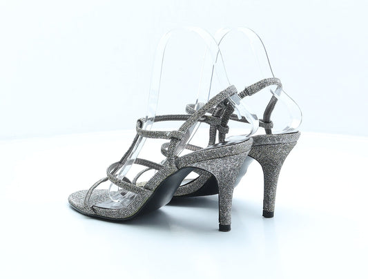 George Womens Silver Polyester Strappy Heel UK 5 38