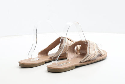 Primark Womens Pink Polyester Slip On Sandal UK 5 38