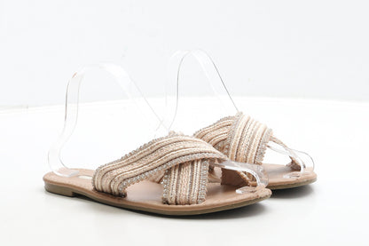 Primark Womens Pink Polyester Slip On Sandal UK 5 38