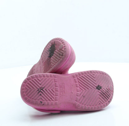 Preworn Girls Pink Rubber Clog Sandal UK 11 20 - Rainbow