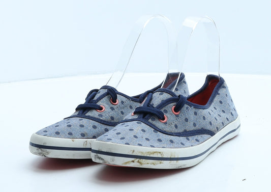 George Womens Blue Polka Dot Fabric Trainer UK 4 37