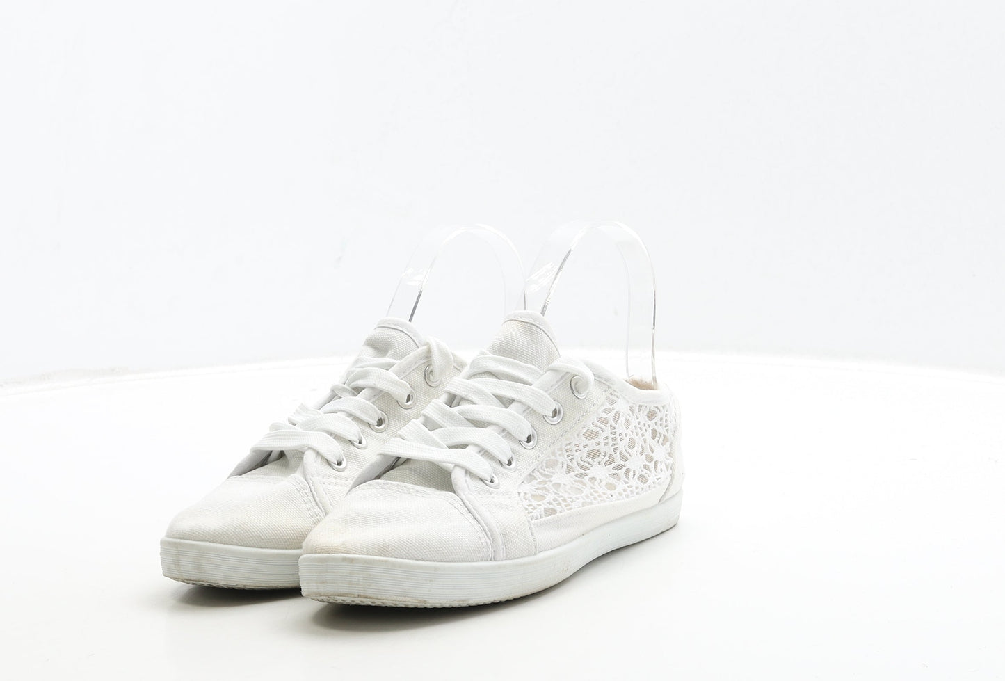 Preworn Womens White Polyester Trainer UK 3