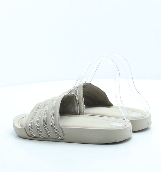 Primark Womens Beige Polyester Slip On Sandal UK 5 38 US 7
