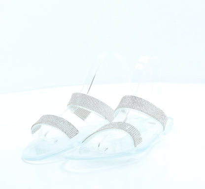 Primark Womens Clear Rubber Slip On Sandal UK 7 40 US 9
