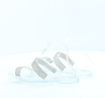 Primark Womens Clear Rubber Slip On Sandal UK 7 40 US 9