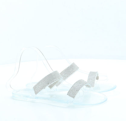 Primark Womens Clear Rubber Slip On Sandal UK 7 40 US 9