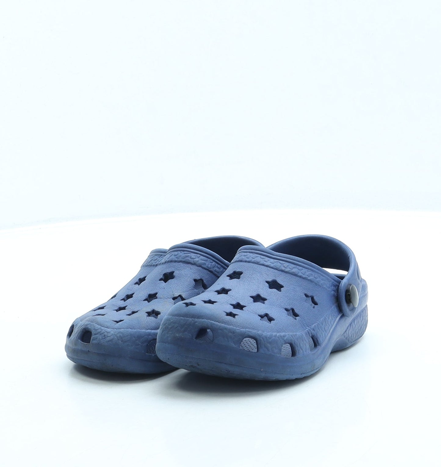 Preworn Boys Blue Geometric Rubber Clog Sandal UK 7.5 25 - Stars