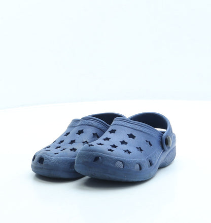 Preworn Boys Blue Geometric Rubber Clog Sandal UK 7.5 25 - Stars