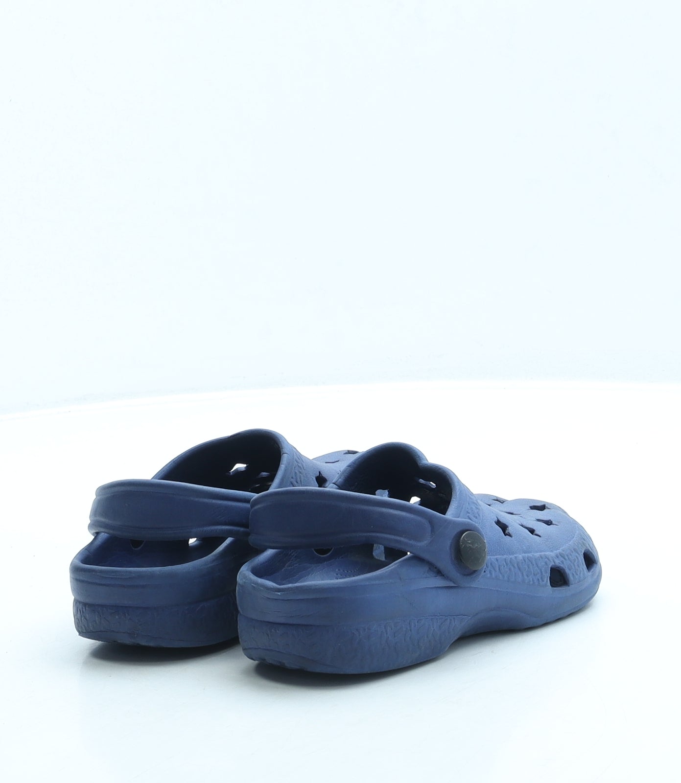 Preworn Boys Blue Geometric Rubber Clog Sandal UK 7.5 25 - Stars