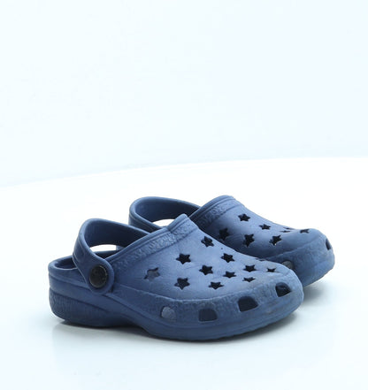 Preworn Boys Blue Geometric Rubber Clog Sandal UK 7.5 25 - Stars