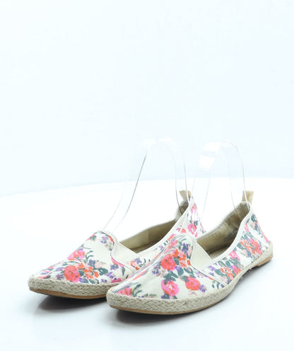Atmosphere Womens Beige Floral Fabric Flat UK 5 38 US 7