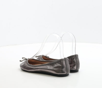 Primark Girls Grey Leather Ballet Flat UK 2 35