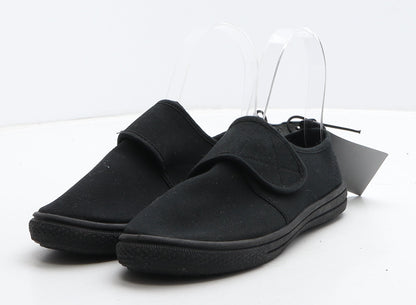 F&F Girls Black Fabric Loafer Casual UK 13 32