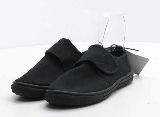 F&F Girls Black Fabric Loafer Casual UK 13 32