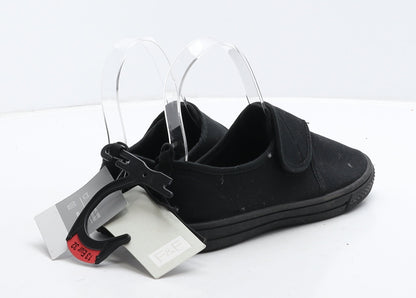 F&F Girls Black Fabric Loafer Casual UK 13 32