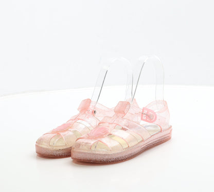 Primark Girls Pink Rubber Fisherman Sandal UK 12 31 - Seashell Detail
