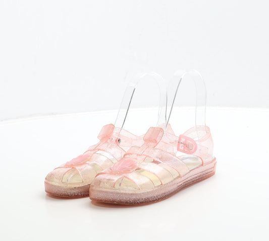 Primark Girls Pink Rubber Fisherman Sandal UK 12 31 - Seashell Detail