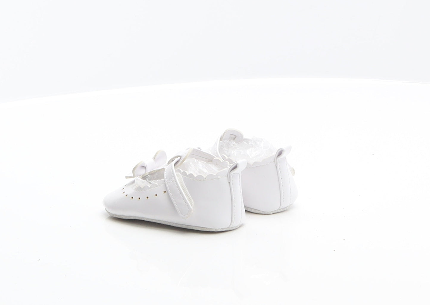 F&F Unisex Baby & Toddler White Polyester Mary Jane Flat UK 0-6 Months