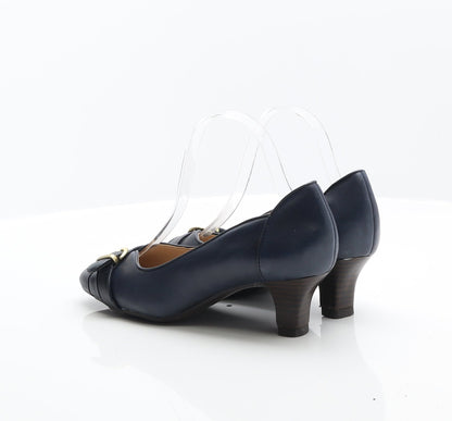 Preworn Womens Blue Leather Court Heel UK 4