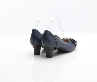 Preworn Womens Blue Leather Court Heel UK 4