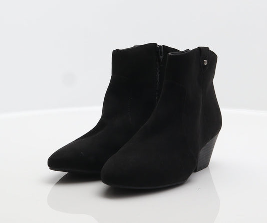 George Womens Black Polyester Bootie Boot UK 4 37