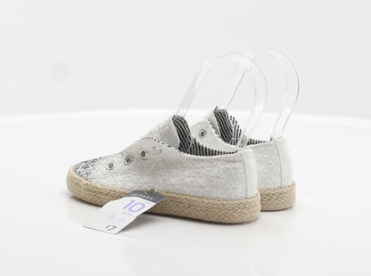 Primark Girls White Floral Fabric Espadrille Casual UK 10 28