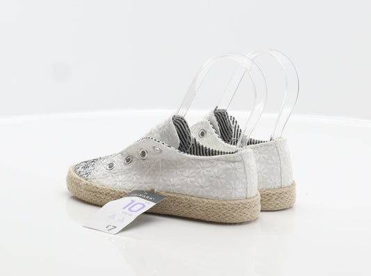 Primark Girls White Floral Fabric Espadrille Casual UK 10 28