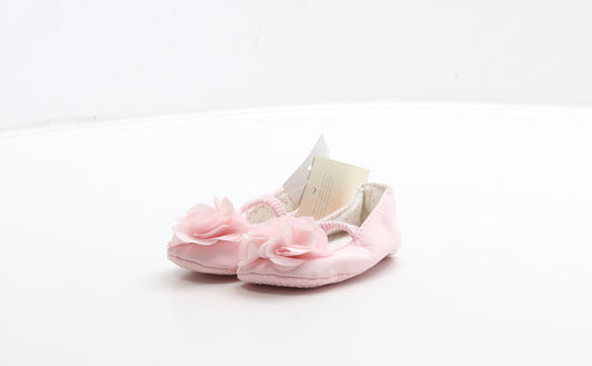 George Girls Pink Fabric Mary Jane Flat UK 0-6 Months