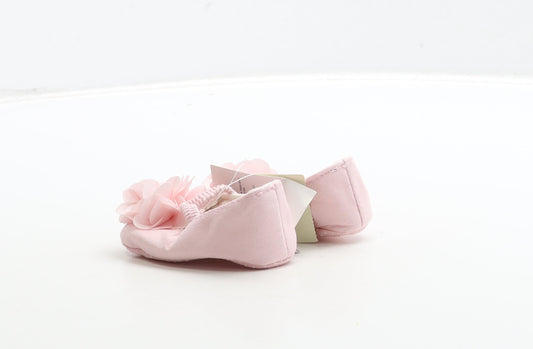 George Girls Pink Fabric Mary Jane Flat UK 0-6 Months