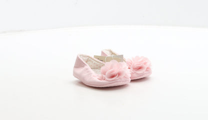 George Girls Pink Fabric Mary Jane Flat UK 0-6 Months