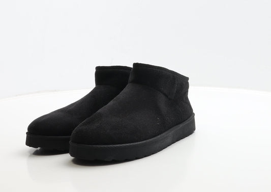 Primark Womens Black Suede Shearling Style Boot UK 7 40