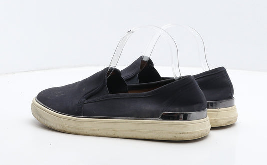 F&F Womens Blue Leather Loafer Flat UK 7 41