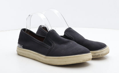 F&F Womens Blue Leather Loafer Flat UK 7 41