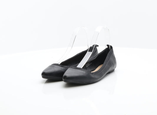 George Womens Black Leather Ballet Flat UK 3 36